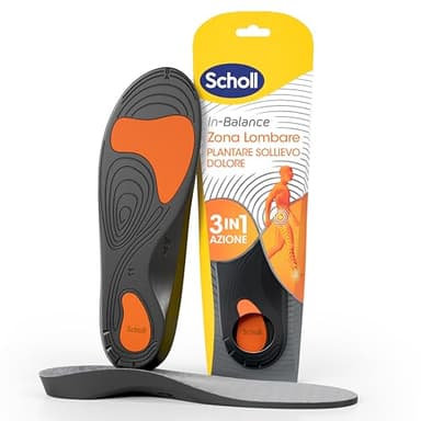 Dr. Scholl's In-Balance Zona Lombare, Plantare Sollievo Dolore, Lombalgia, Plantari con Gel Ammortizzante a Doppio Strato con Supporto Flessibile per la Zona Lombare, Taglia L (42.5-45), 1 Paio