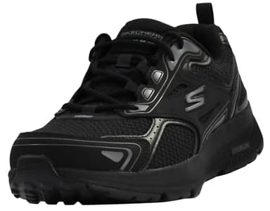 Skechers Go Run Consistent, Scarpe da ginnastica Uomo, Black Leather Synthetic Charcoal Trim, 45 EU