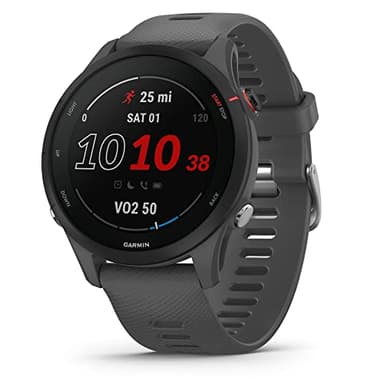 Garmin Forerunner 255, Smartwatch per la corsa, 46mm, GPS multibanda, Cardio, VO2max, Running Power, Report mattutino, HRV Status, Piani gratuiti 5K, 10K e 21K, Tempi di recupero (Slate Gray)
