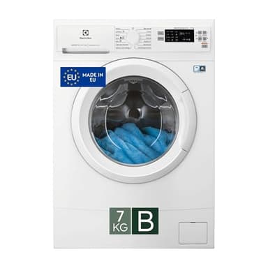 Electrolux EW6S507W Lavatrice Slim a Carica Frontale, Tecnologia SensiCare 600, 7 kg, Partenza Ritardata, Lavaggio Rapido, Display LED, 951 Giri al Minuto, Bianco, Classe B
