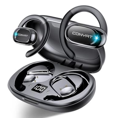 Conyat AI Cuffie Traduzione, Bluetooth 5.4 Auricolari traduttori in Tempo reale con 164 Lingue, 58Ore Open-Ear Cuffie Traduttore Simultaneo Vocale con 7 Modalità per Viaggi, Affari, Nero