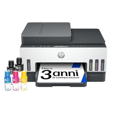 HP Smart Tank Plus 7305 AiO 28B75A, Stampante Multifunzione a Colori, Serbatoio d'Inchiostro ad Alto Volume di Stampa, Fino a 12000 Pagine (Nero) e 8000 Pagine (Colore), F/R Automatica, Wi-Fi, Grigia