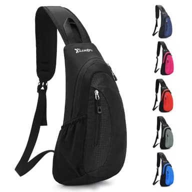 Sciphylia Zaino Monospalla Uomo Impermeabile Borsa Monospalla Antifurto Cinturino Singolo Borsello Tracolla Leggero Grande Capacità Borsa a Spalla Donne Sport Camminare Viaggiando Carbone Nero