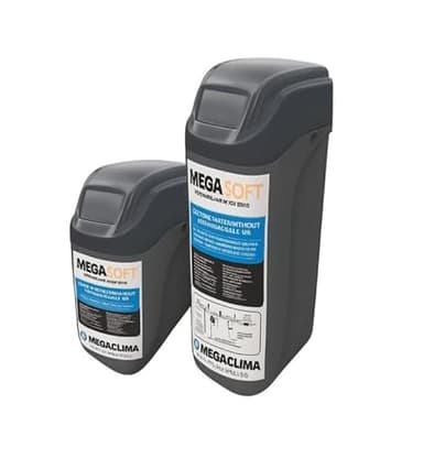 MEGACLIMA Addolcitore M30 30L | Cabinato Automatico con Controllo Digitale, Rigenerazione Volume+Tempo, Miscelatore Integrato e Risparmio Sale