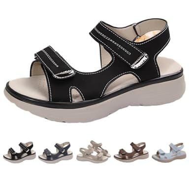 Generico Sandali sportivi ortopedici da donna, scarpe in morbida schiuma ammortizzante, comodi sandali da passeggio, supporto dell'arco plantare per fascite plantare (Black,41)