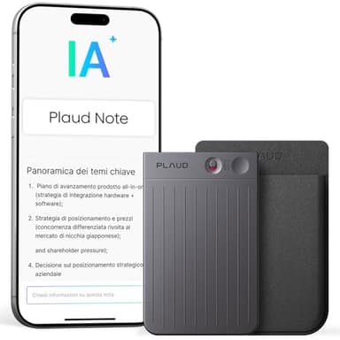 Plaud Note Registratore Vocale AI Professionale con Custodia Audio Digitale Trascrizione Riassunti Automatici in 112 Lingue Controllo App Perfetto per Riunioni Lezioni Chiamate Colloqui Interviste