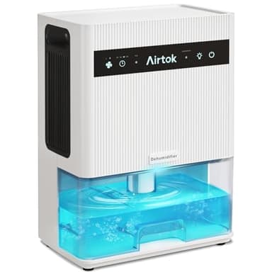 Airtok Deumidificatore Elettrico 3000ML, Deumidificatore Casa Muffa, Deumidificatori Silenzioso con timer, Sbrinamento Automatico, Spegnimento automatico, 7 colori luce, per camera da letto, cantina
