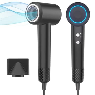 MMK Asciugacapelli Ionico, Phon Capelli Professionale, Phon da 200 Milioni di Ioni Negativi, Asciugatura Rapida 110000 giri/min ad Alta Velocità per Asciugatura Rapida, 57dB Rumore Basso per Viaggi