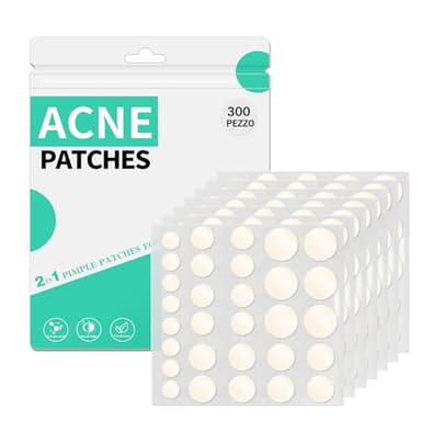 Patch Brufoli Cerotto Brufoli Idrogel Pimple Patch Giorno e Notte Della Acne Patch 2-In-1 Cerotti Per Brufoli Impermeabile e Traspirante Invisibile Cerotti Brufoli Viso (300pcs)