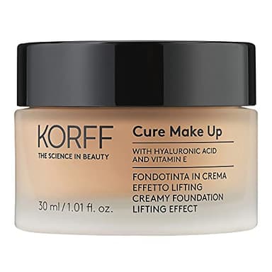 Korff Fondotinta Crema Effetto Lifting, Coprenza Media Alta con Acido Ialuronico e Vitamina E, Texture Fondente e Cremosa, Finish Satinato 05, Formato 30ml