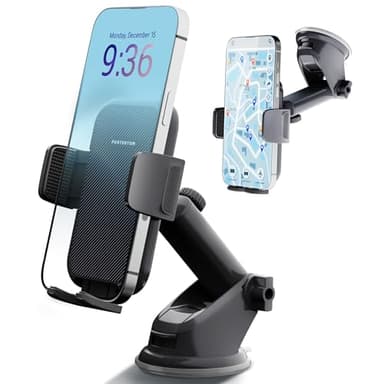 PORTENTUM Porta Cellulare Auto | Aspirazione Ultra Potente & Universale | Supporto Telefono Auto, Flessibile Porta Telefono con Una Sola Mano per Cruscotto e Parabrezza