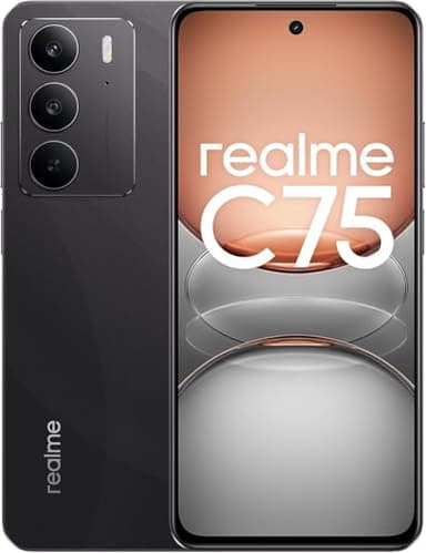 realme C75 Smartphone 8+128GB, Resistenza Ultra alla Polvere e all'Acqua IP69, Vetro ArmorShell, Batteria 6000mAh, Fotocamera con AI da 50 MP, Display da 6,72" con 90 Hz, Nero (nessun adattatore)