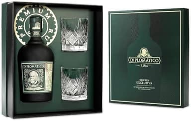 Diplomatico Rum Reserva Exclusiva Gift Box con Bicchieri e Bottiglia, 700ml