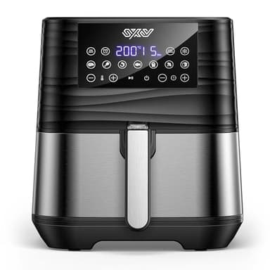 Innsky Friggitrice ad Aria 5.5L Senza Olio 1700W, Air Fryer con Ricette Italiane, 11 Programmi Autonomi, Lavabile in Lavastoviglie, PFOA Free, Temperatura 80-200°C