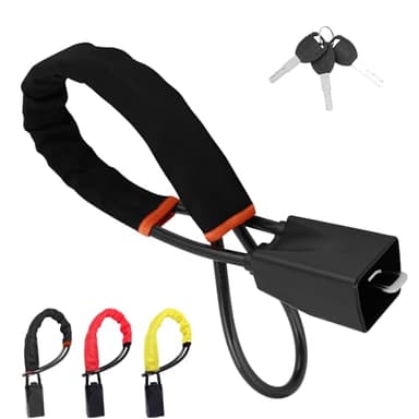 Titan - Bloccasterzo per auto, antifurto, con 3 chiavi, universale, per auto, SUV e camion, cavo in acciaio resistente