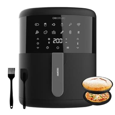 Cecotec Friggitrice ad Aria Cecofry Bombastik 6000 Full. Air Fryer 1700 W, Capacità 6 L, Tecnologia PerfectCook, Regolazione della Temperatura e Del Tempo, Controllo Touch, 12 Modalità, Accessori