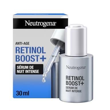 Neutrogena Retinol Boost + Siero Notte Intenso, Siero viso super concentrato con 0,23% di Retinolo Puro, Siero viso antirughe intenso e nutriente, Siero retinolo contro le rughe più profonde, 30 ml