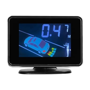 Sistemas del Sensore di Parcheggio per Auto con 8 Sensori - Inversione Anteriore e Posteriore con Avvertimento Sonoro, Display a Distanza LCD Regolabile e modalità di (BLACK)