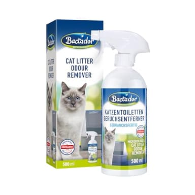 Bactador Anti-Odore Microbiologico Per Cassetta Igiencia 500 ml - Pronto Per L'Uso - Detergente Enzimatico Biologico Contro L'Urina Di Gatto, Odori Di Animali - Per L'Ambiente Domestico E Animale