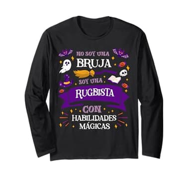 No Soy Una Bruja Soy Una Rugbista Regalos Originales Rugby Maglia a Manica