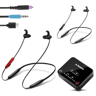 Avantree HT41866-Q - Cuffie Wireless Auricolari a Collana Senza Fili per TV, PC con Trasmettitore Bluetooth, per Audio Ottico Digitale, AUX da 3.5mm, Nessun Ritardo Audio