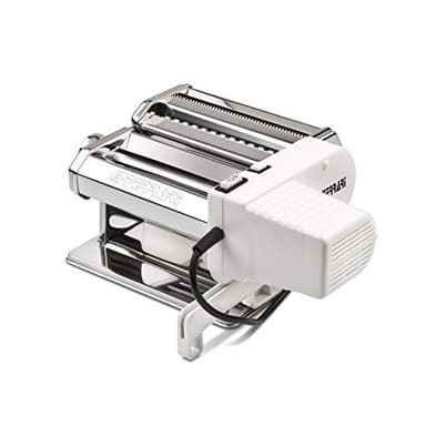 G3 Ferrari G20121 Macchina Della Pasta Sfoglia Mia, Rulli 15 cm, 9 livelli di spessore, Motorizzata 5 formati di pasta, Corpo Inox, Accessori inclusi, Bianco