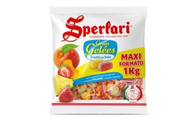 Sperlari - Caramelle Gran Gelèes Assortite Frutti del Sole, Intenso Sapore di Frutta: Pesca, Mandarino, Fragola e Ananas - Sacchetto da 1 kg