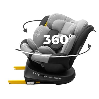 KidsZone Seggiolino Auto 0-36 kg Isofix i-Size, 40-150 cm - Seggiolino Auto Girevole 360 per Bambini Gruppo 0/1/2/3 - Top Tether, Reclinabile 5 posizioni, Regolabile in Altezza