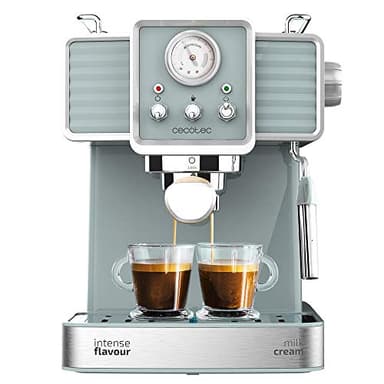Cecotec Macchina da Caffè Espresso Power Espresso 20 Tradizionale 1350 W, Capacità 1,5 L, Espresso e Cappuccino, 20 Bar e Thermoblock, Vaporetto, Manometro, Design vintage