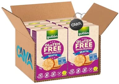 Gullon MARIA Biscotti Senza Glutine e Senza Lattosio, Biscotto Dolce e Friabile 380g [CAIYA® BOX da 8 Confezioni]