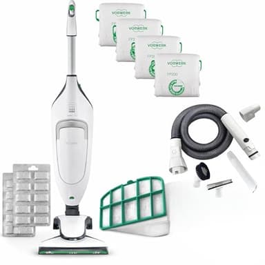 AMG Shop Online Aspirapolvere Folletto VK220S NUOVO, + 6 SACCHETTI ORIGINALI + TUBI COMPATIBILI, Scopa Elettrica Potente Con Turbo, 900 W, per Parquet Tappeti e Piastrelle