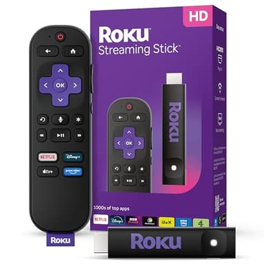 Roku® Streaming Stick™ 2025 - Dispositivo di streaming HD Roku per TV con telecomando vocale - TV gratuita e in diretta