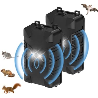 OBEST 2 Pezzi ultrasuoni per Topi con Doppio Flash,dissuasori per Topi,Repellente Topi Auto,dissuasore Topi ultrasuoni per soffitta, vano Motore, Magazzini,Adatto per Topi,Insetti,Roditori
