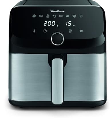 Moulinex Easy Fry Mega, Friggitrice ad Aria, Capacità Extra-Large 7.5 L, Fino a 8 Persone, 8 Programmi Preimpostati, Dimensioni Compatte, App con Ricette, Lavabile in Lavastoviglie, EZ855D