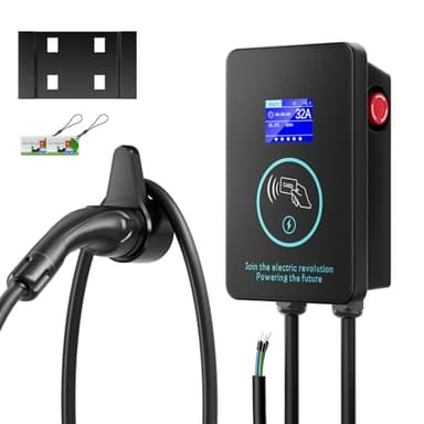 Evjuicion Wallbox 7,4 kW EV Caricatore tipo 2 [8A-32A, 0-8H, 1 fase, 5 m, scheda RFID] Stazione di ricarica per auto elettriche con cavo di ricarica di tipo 2, ricarica rapida, Caricatore EV