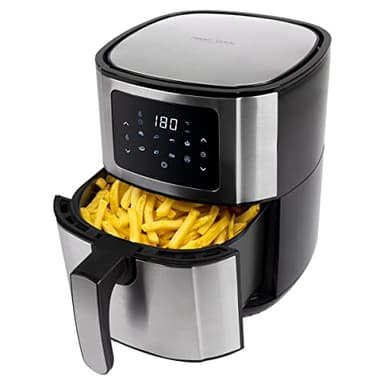 ProfiCook® Friggitrice ad aria calda PC FR 1239 H - Friggitrice ad aria calda 5,5L Capacità XXL, friggitrice ad aria senza olio e grassi con touch screen a LED e 7 programmi, acciaio inox 1400W