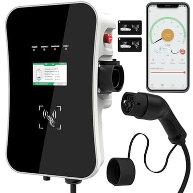 WADA POWER Stazione di Ricarica per Veicoli Elettrici: 7 kW Caricabatterie EV Tipo 2 per Auto Elettrica Corrente Commutabile 6-32 A con App e Presa IEC 62196-2, Ricarica Auto Elettrica con Cavo da 5 M