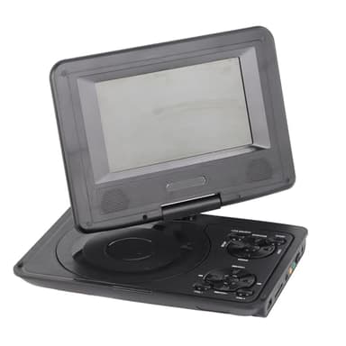 Lettore DVD Portatile con Ampio Schermo Girevole, Lettore DVD Mobile 806 1500mAh Ricaricabile, Supporta Sincronizzazione TV/Scheda SD/USB/Region (Nero)