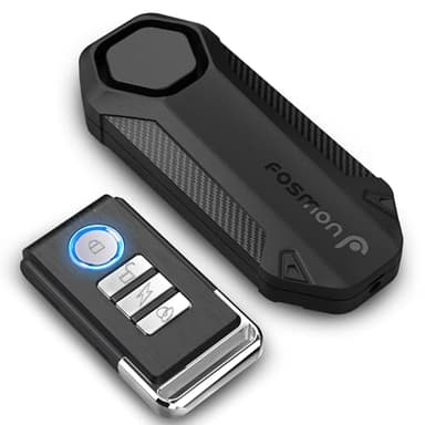 Fosmon Allarme antifurto wireless per bicicletta, con telecomando, impermeabile, a batteria, super forte, 113 dB, allarme di sicurezza per bicicletta, moto, scooter e bici elettrica
