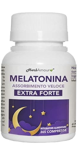 HerbAmour MELATONINA PURA EXTRA FORTE | Integratore I 365 Compresse