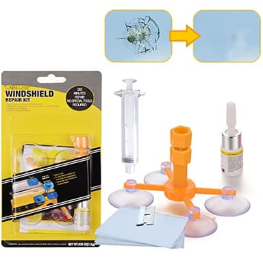 Vanwoke Kit Riparazione Parabrezza,Kit Ripara Vetro Auto,Kit Riparazione Parabrezza Auto con Riparazione Resina e Siringhe a Pressione per Riparare Le Incrinature, Scheggiature, Fessure e Graffi