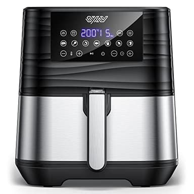 Innsky Friggitrice ad Aria 5,5 Litri, 1700W Friggitrice ad Aria Calda con 11 Programmi, Air Fryer con Funzione di Preriscaldamento, Sbrinamento, Keep Warm, Ricette Italiane