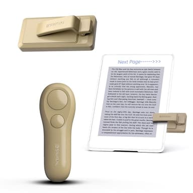 SK SYUKUYU Page Turner per Kindle Paperwhite Kobo eReaders Accessori, telecomando RF Page Turner Clicker per ipad Tablets lettura romanzi, fotocamera remota e pulsante video(Marrone Chiaro)