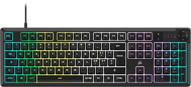 Corsair K55 CORE RGB Tastiera da Gioco a Membrana Cablata – Interruttori Silenziosi e Reattivi – Resistenza al Versamento – RGB a Dieci Zone – Compatibile con iCUE – QWERTY IT – PC, Mac – Nero