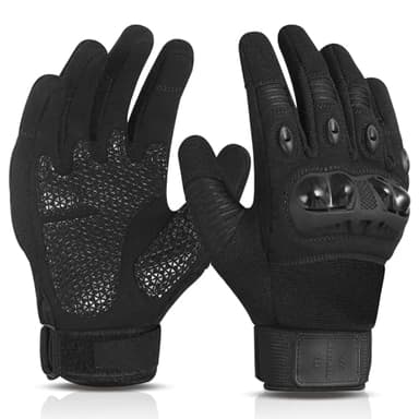 WESTWOOD FOX Guanti da Moto per Uomo Donna, Guanti da Moto Touch Screen Traspiranti con Dita Intere per Ciclismo su Strada, ATV MTB, Corsa, Ciclismo, Escursionismo, Gare di Motocross (Nero, M)