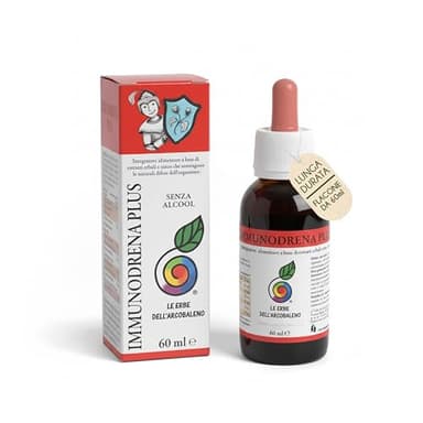 Immunodrena Plus Bambini 60 ml | Gocce per le Difese Immunitarie Bambini | con Zinco gluconato ed estratti di Echinacea No Alcol, Uncaria e Astragalo | dosaggio 1 goccia/kg