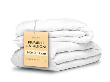 Wendre Piumino 4 Stagioni Singolo 140x200 – 2 Piumini Separati Unibili (150+250 GSM) – Piumino Doppia Temperatura OEKO-TEX, Lavabile e Anallergico