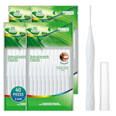 Annauiy 40 Pezzi Scovolini Interdentali,0,4 MM,Pulizia Interdentale, Rimozione Placca Interdentale per Spazi Stretti