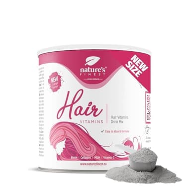 Nature's Finest Vitamine Per Capelli Sani e Forti - Accelera la Crescita dei Capelli, Alto Dosaggio di Biotina 450 μG - Arricchito con Collagene, Senza Zucchero - 150 g