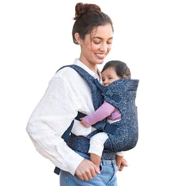 Infantino Marsupio Flip Advanced 4-in-1, Ergonomico, Convertibile, Posizione Fronte-Genitore e Fronte-Strada, Anteriore e Posteriore, per Neonati e Bambini da 3,6 a 14,5 kg, Marino Floreale